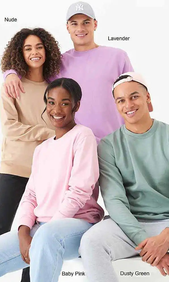 Just Hoods Jha030 College Sweat Crew Neck - Dusty Green