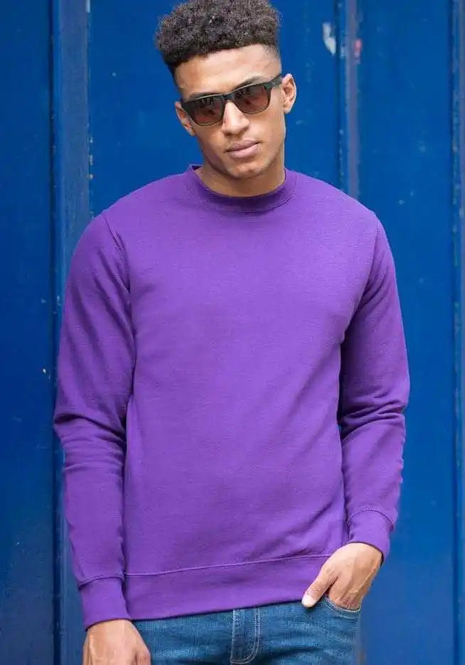 Just Hoods Jha030 College Sweat Crew Neck - Purple