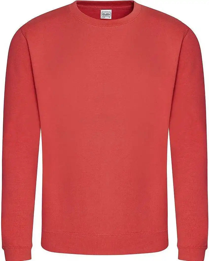 Just Hoods Jha030 College Sweat Crew Neck - Sunset Orange