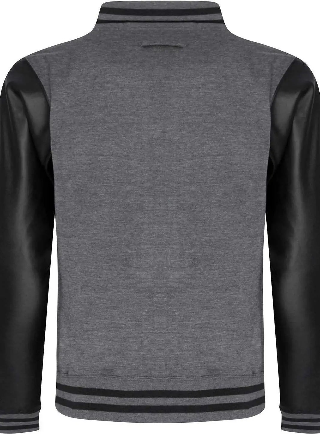 Just Hoods Jha042 Urban Letterman Jacket - Charcoal Black