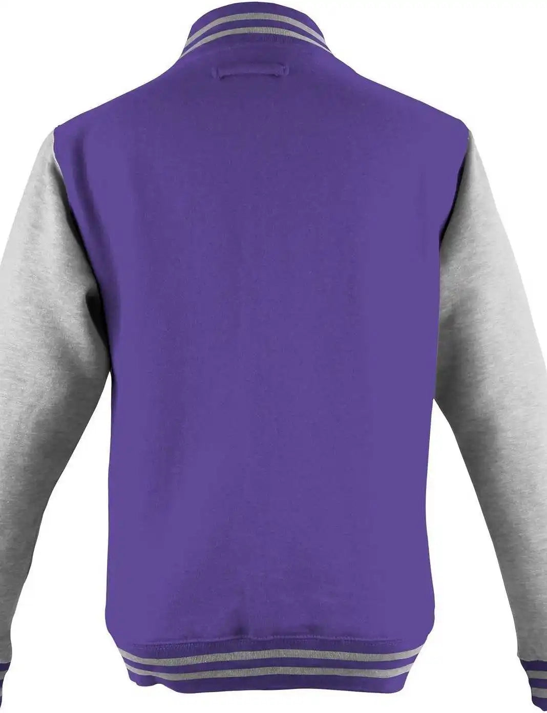 Just Hoods Jha043 Letterman Jacket - Purple Heather Gray