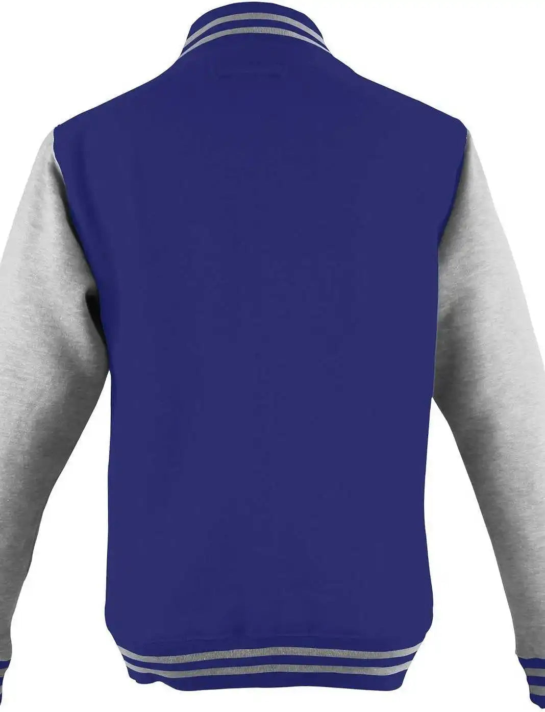 Just Hoods Jha043 Letterman Jacket - Royal Blue Heather Gray
