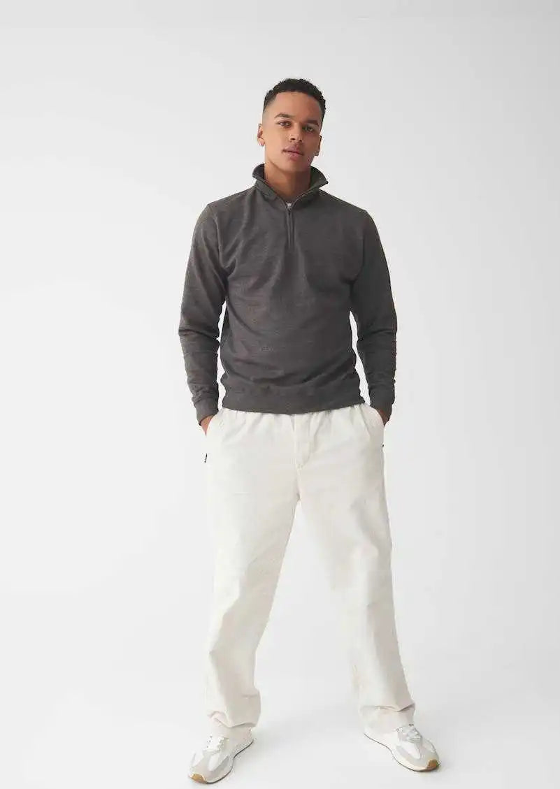 Just Hoods Jha046 Unisex Sophomore 1/4 Zip Fleece - Charcoal