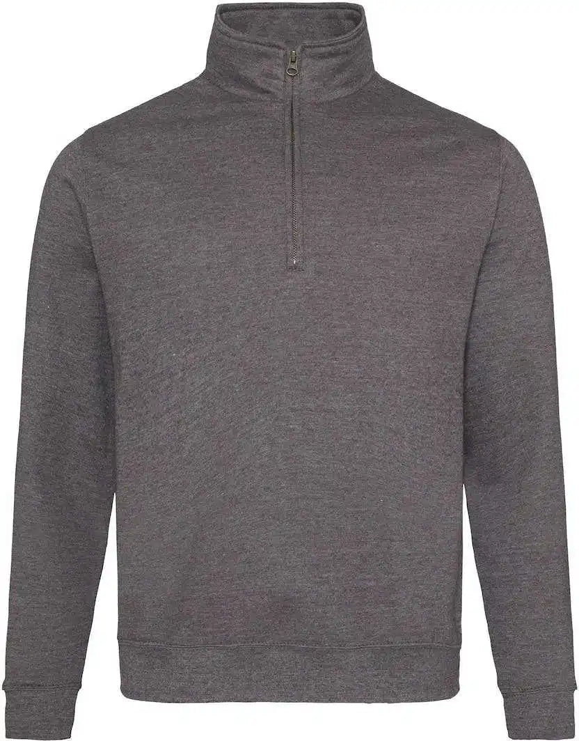 Just Hoods Jha046 Unisex Sophomore 1/4 Zip Fleece - Charcoal