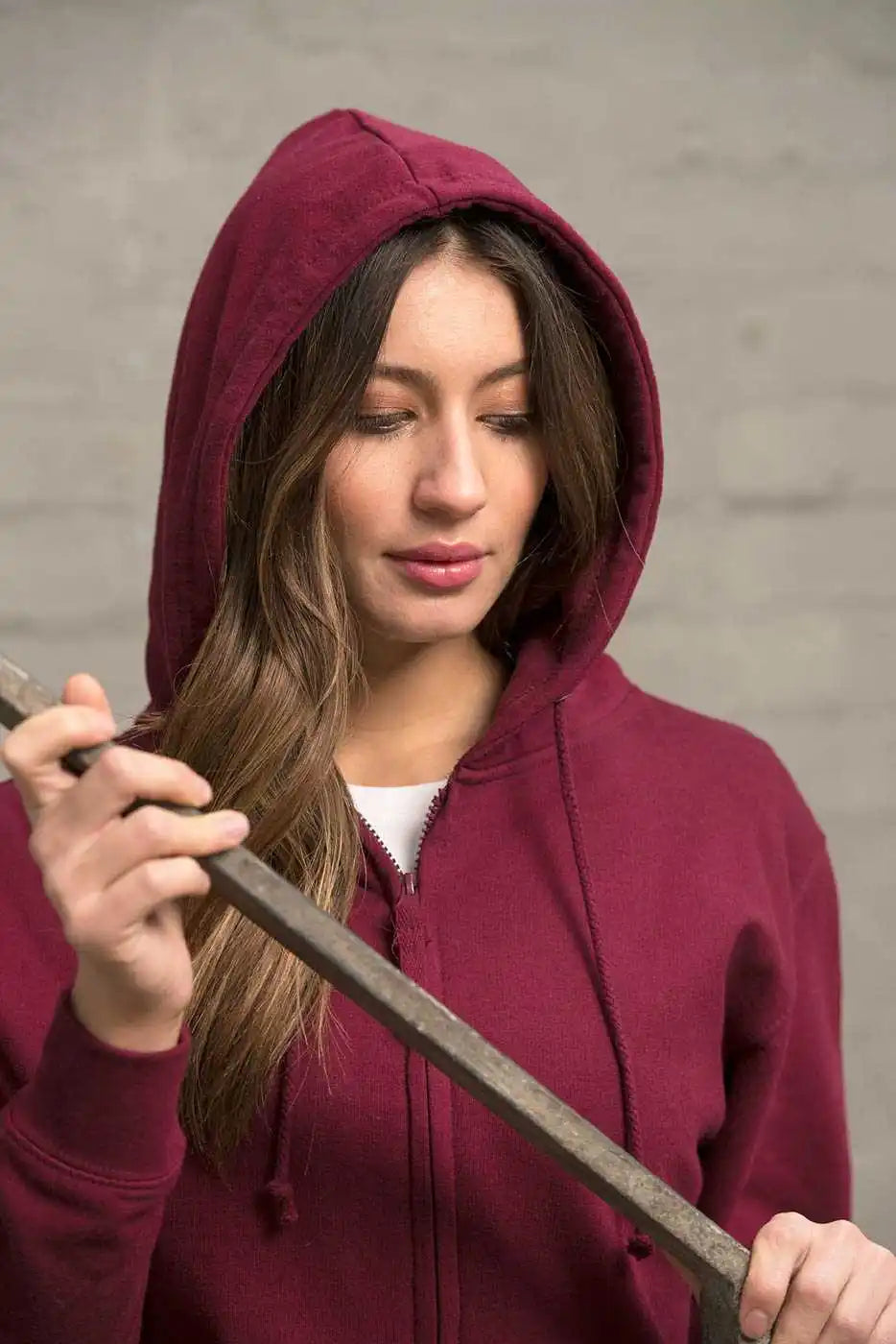 Just Hoods Jha050 College Zoodie - Burgundy