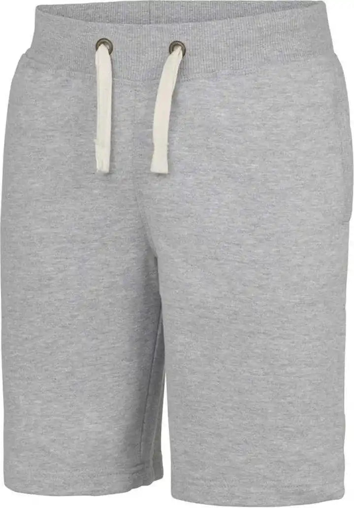 Just Hoods Jha080 Plain Heavyweight Campus Shorts - Heather Gray