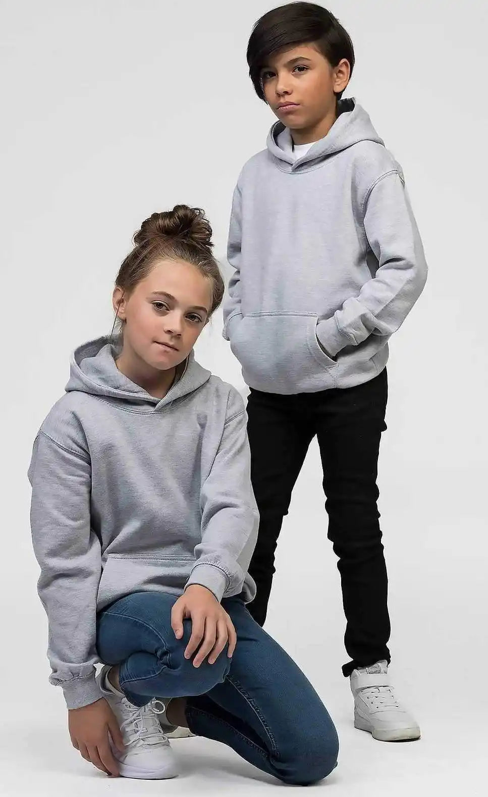 Just Hoods Jhy001 Youth College Hoodie - Heather Gray