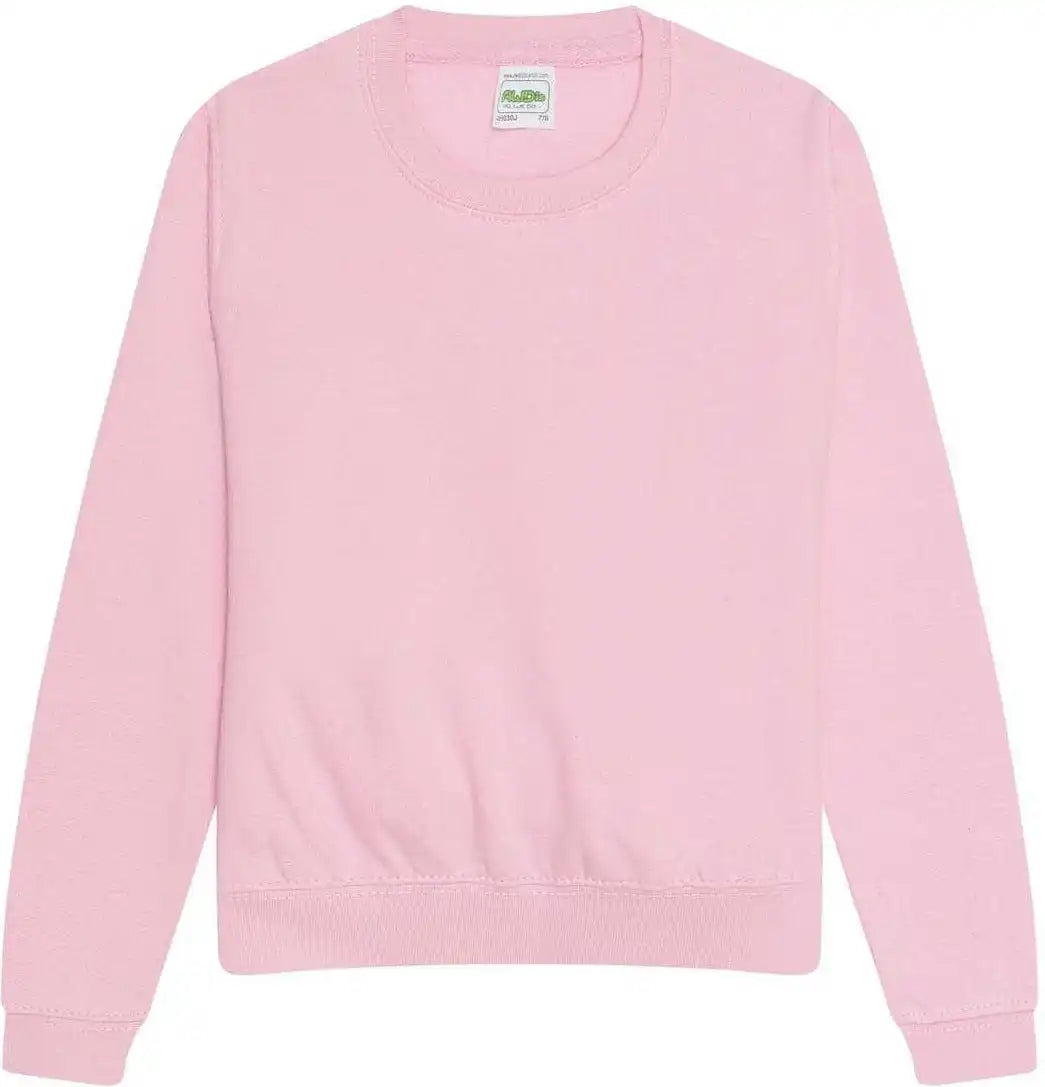 Just Hoods Jhy030 Youth College Sweat - Baby Pink