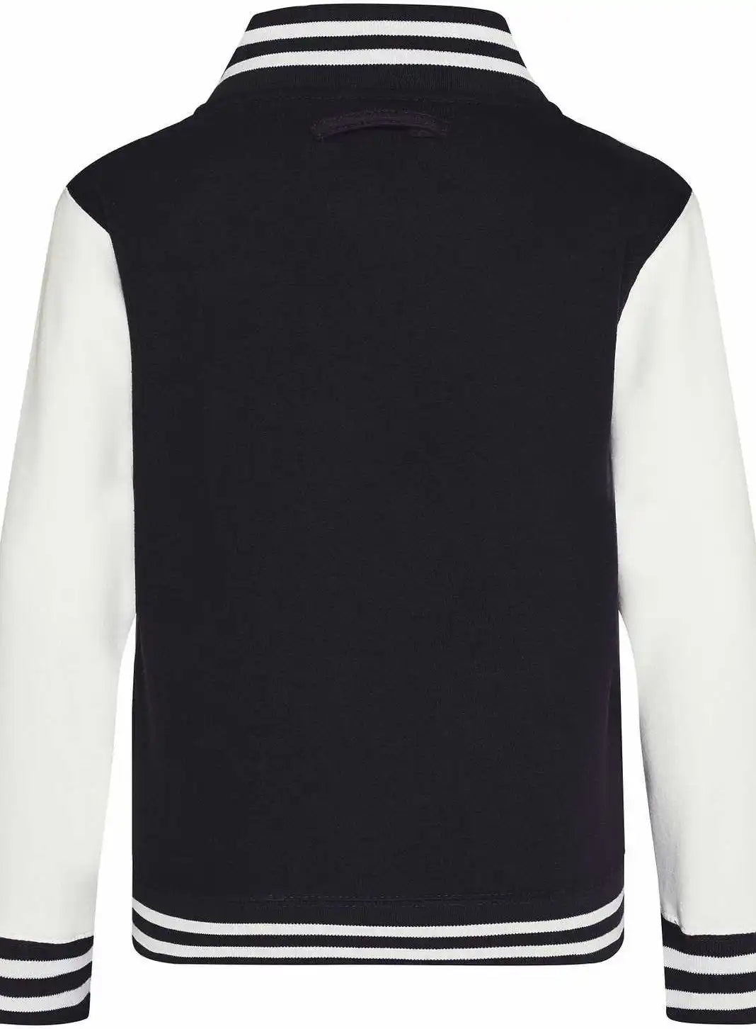 Just Hoods Jhy043 Youth Letterman Jacket - Jet Black White