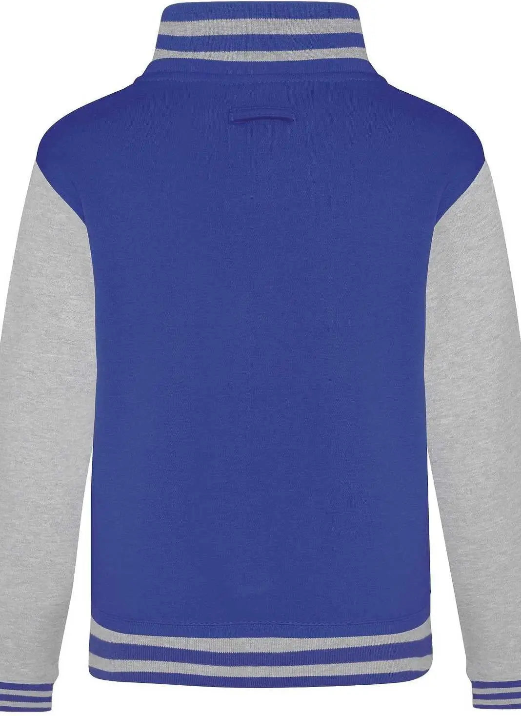 Just Hoods Jhy043 Youth Letterman Jacket - Royal Blue Heather Gray