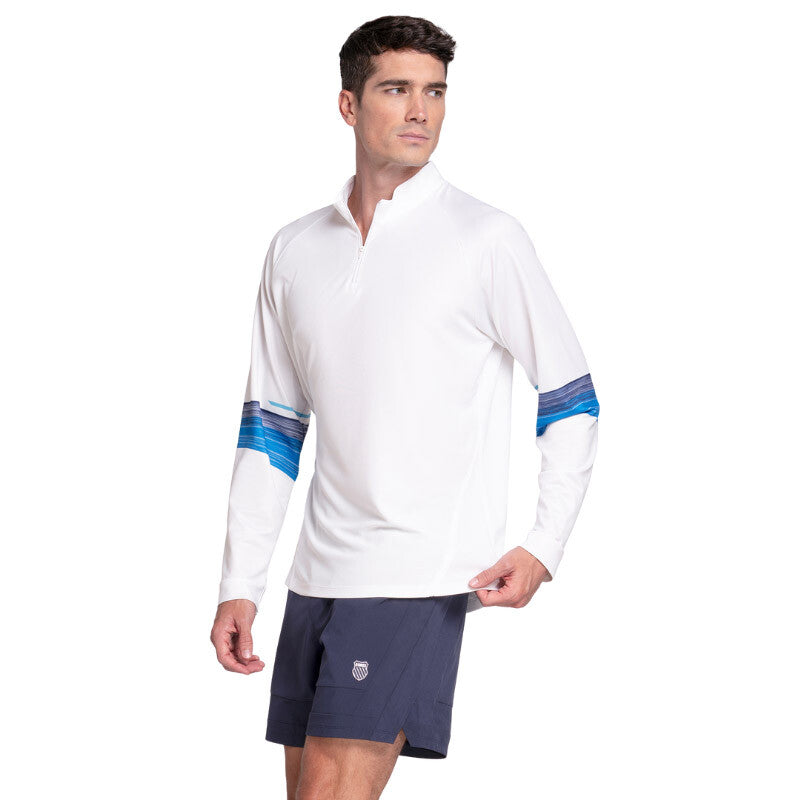 K-swiss Downforce Long Sleeve 1/4 Zip (m) (white)