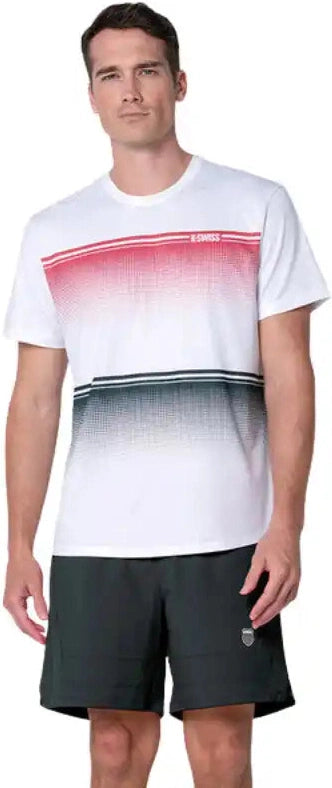 K Swiss Gradient Descent Short Sleeve Men’s White Black Chili