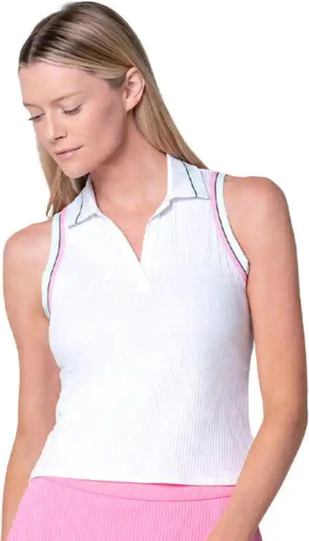 K Swiss Set Sleeveless Polo Women’s White Techno Pink