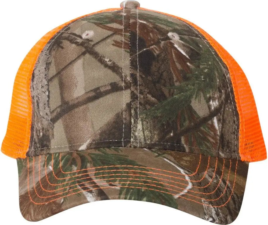 Kati Lc5m Licensed Camo Mesh Back Cap - Realtree Ap Neon Orange - one Size Fits Most