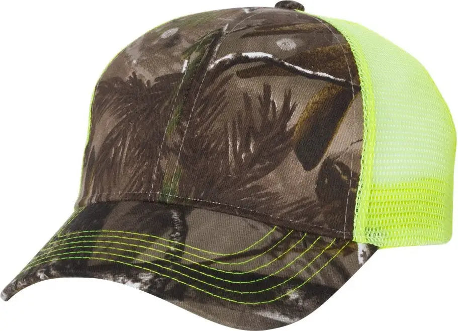 Kati Lc5m Licensed Camo Mesh Back Cap - Realtree Ap Neon Yellow - one Size Fits Most