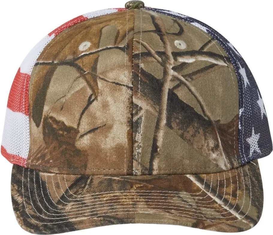 Kati S700m Printed Mesh Trucker Cap - All Purpose Usa Flag - Multi-colored / one Size Fits Most