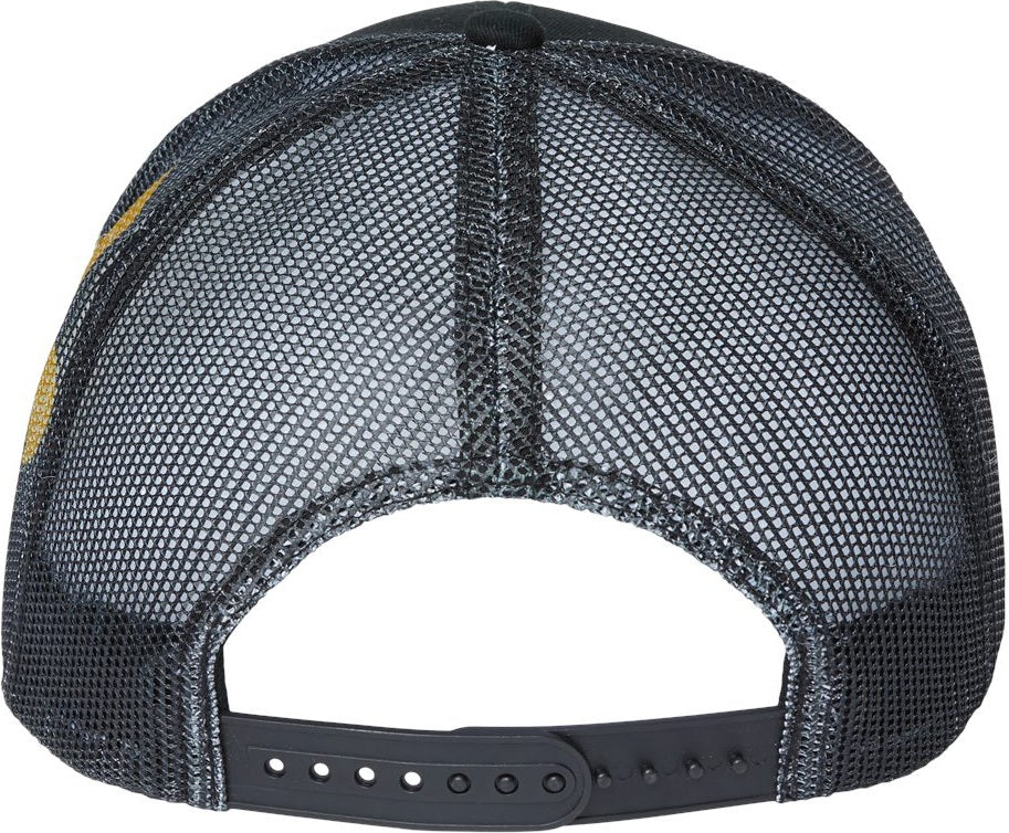 Kati S700m Printed Mesh Trucker Cap - Black Fleur De Lis - one Size Fits Most
