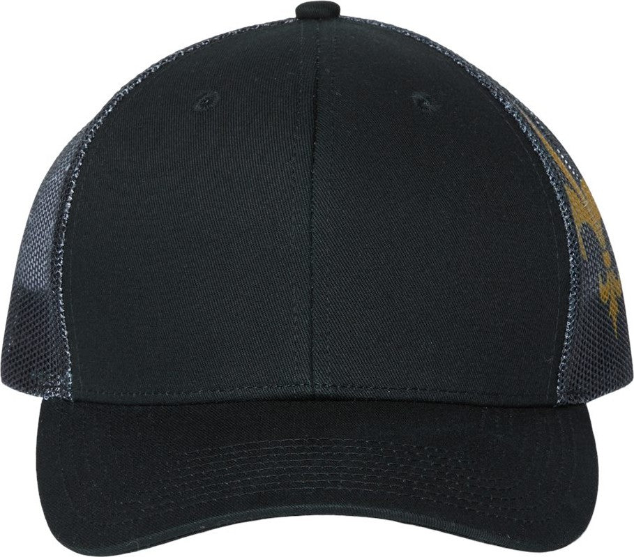 Kati S700m Printed Mesh Trucker Cap - Black Fleur De Lis - one Size Fits Most