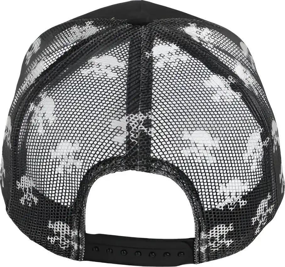 Kati S700m Printed Mesh Trucker Cap Black Skull Multi Colored / one Size Fits Most