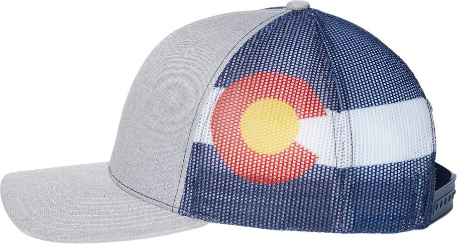 Kati S700m Printed Mesh Trucker Cap - Heather Grey Colorado Flag - Multi-colored / one Size Fits Most