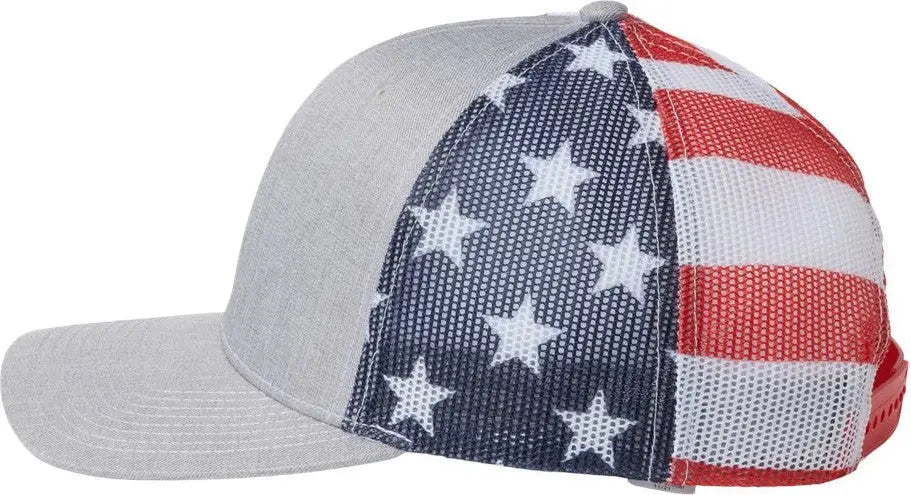 Kati S700m Printed Mesh Trucker Cap - Heather Grey Usa Flag - Multi-colored / one Size Fits Most