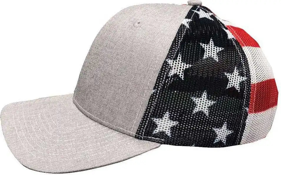 Kati S700m Printed Mesh Trucker Cap Heather/ Usa Flag Multi Colored / one Size Fits Most