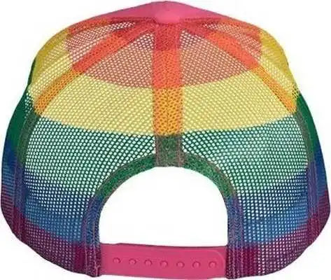 Kati S700m Printed Mesh Trucker Cap Hot Pink Rainbow Multi Colored / one Size Fits Most