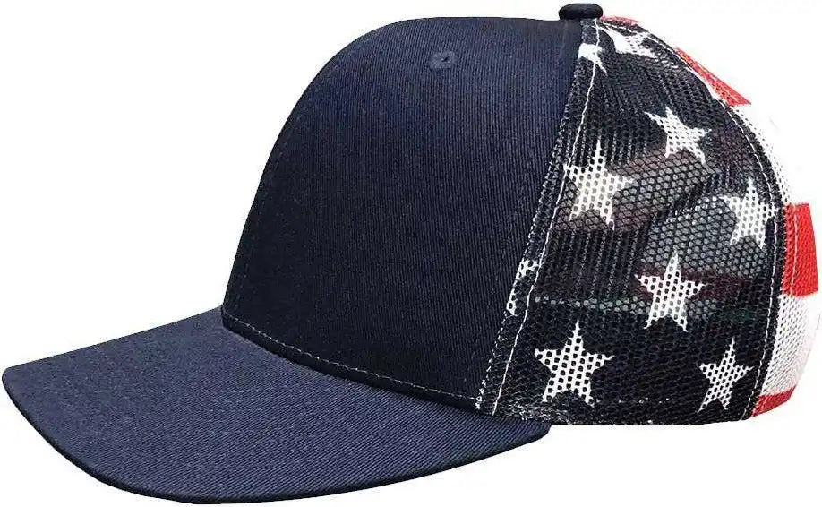 Kati S700m Printed Mesh Trucker Cap Navy/ Usa Flag Multi Colored / one Size Fits Most