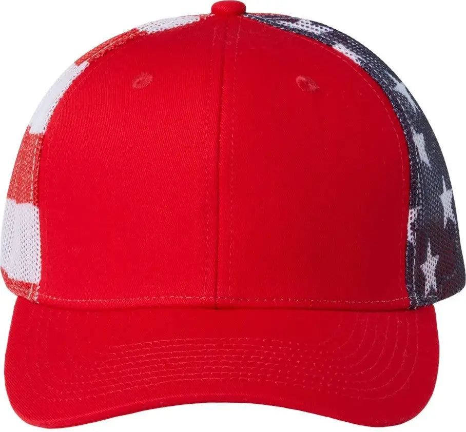 Kati S700m Printed Mesh Trucker Cap - Red Usa Flag - Multi-colored / one Size Fits Most