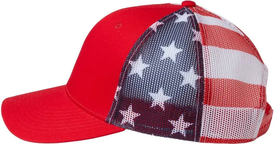 Kati S700m Printed Mesh Trucker Cap - Red Usa Flag - Multi-colored / one Size Fits Most