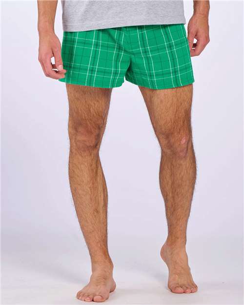 Kelly Field Day Plaid Double Brushed Flannel Boxers - BM6701
