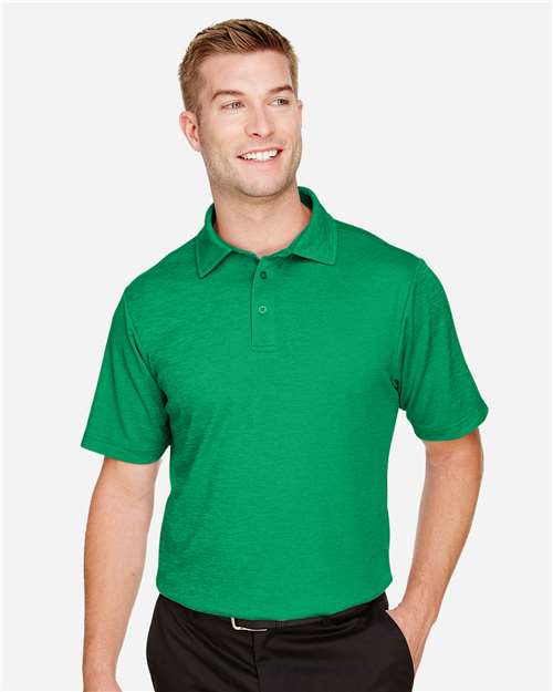 Kelly Green Heather Men&#39;s CrownLux Performance® Address Mélange Polo - DG22