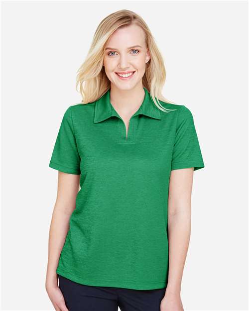 Kelly Green Heather Women&#39;s CrownLux Performance® Address Melange Polo - DG22W