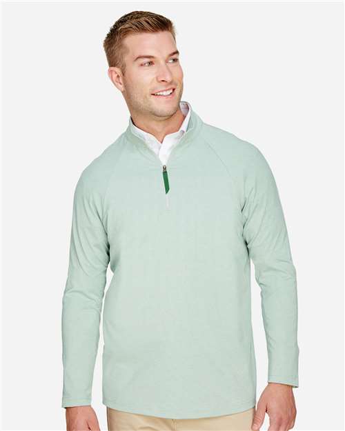 Kelly Green Men&#39;s CrownLux Performance® Clubhouse Micro-Stripe Quarter-Zip Pullover - DG480