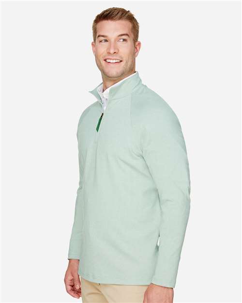 Kelly Green Men&#39;s CrownLux Performance® Clubhouse Micro-Stripe Quarter-Zip Pullover - DG480