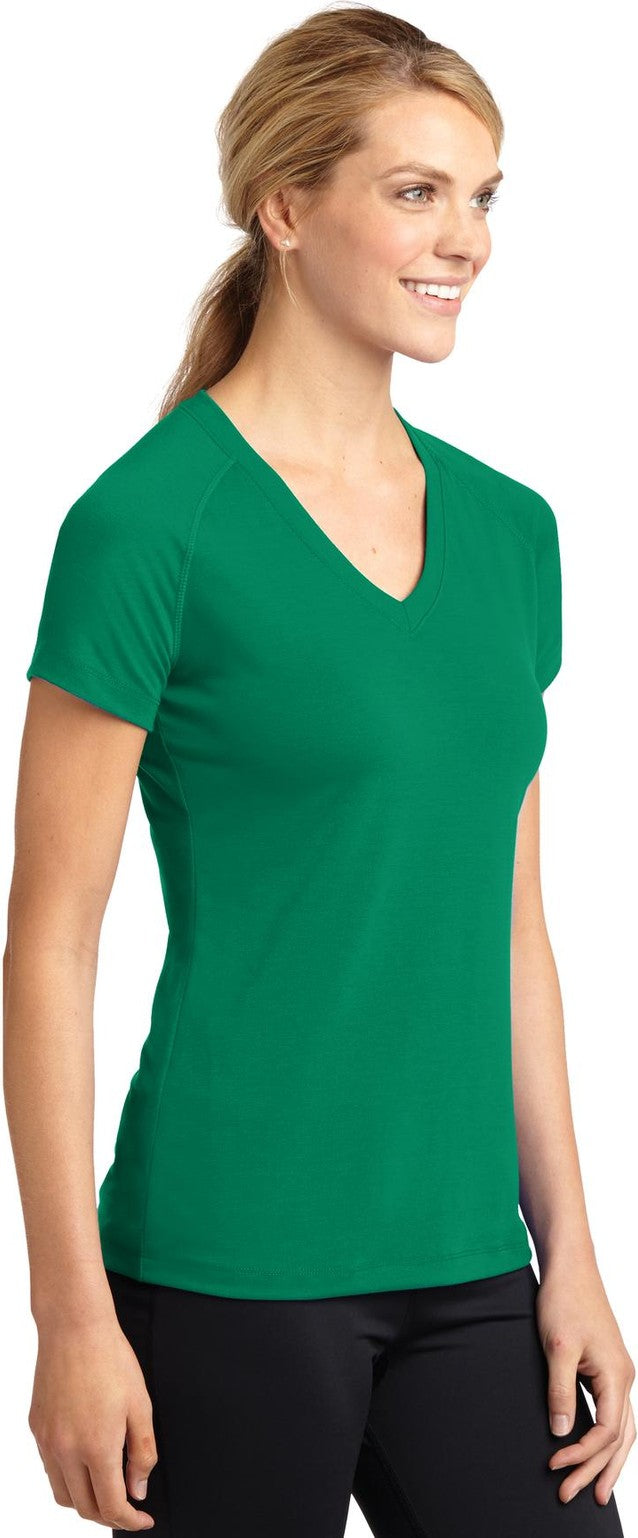 Kelly Green Sport-Tek Women's Ultimate Performance V-Neck. LST700