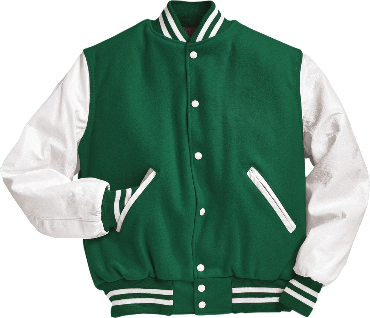 KELLY/WHITE VARSITY WOOL JACKET