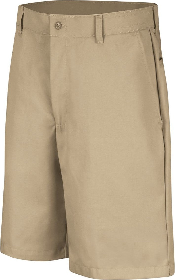 Khaki Cotton Casual Plain Front Shorts - Extended Sizes - PC26EXT