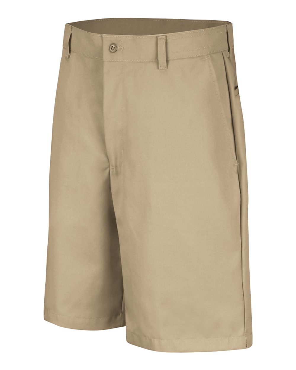 Khaki Cotton Casual Plain Front Shorts - PC26