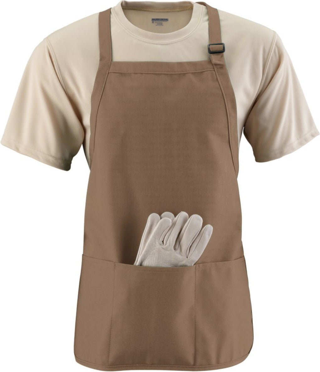 KHAKI MEDIUM LENGTH APRON W/PCH