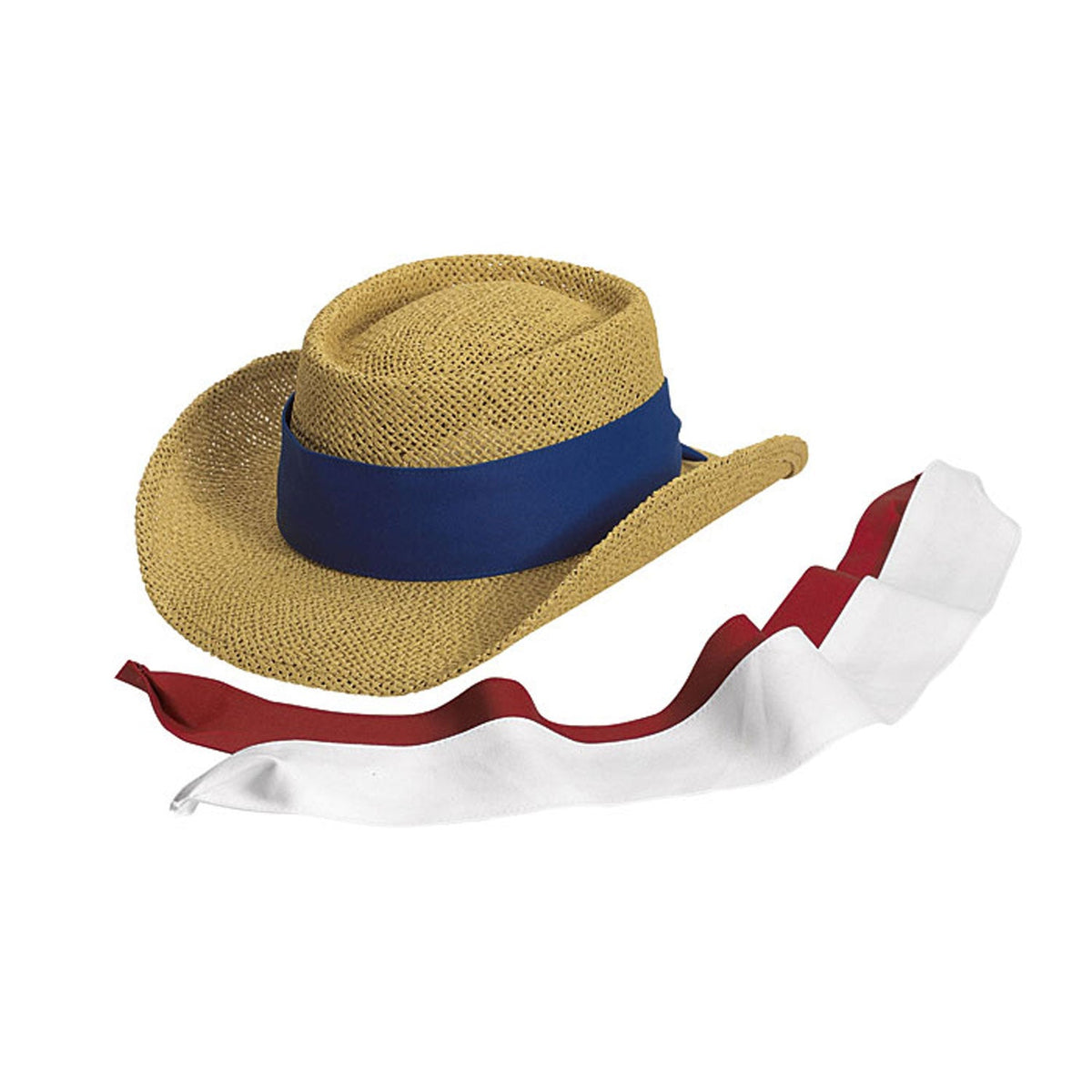 Khaki Straw Hat Banner Band-Unlooped