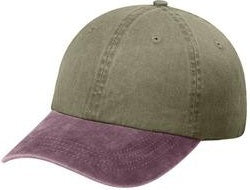 Khaki/Hunter Port Authority Two-Tone Pigment-Dyed Cap. CP83
