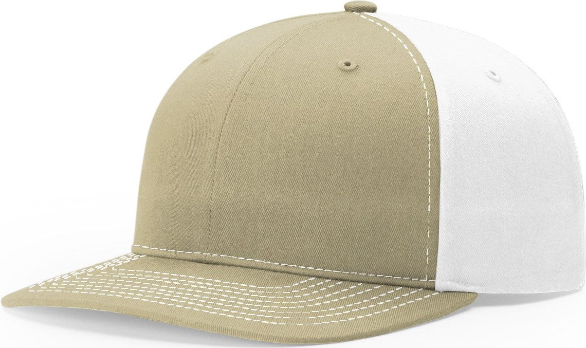 Khaki/White Solid Twill Trucker