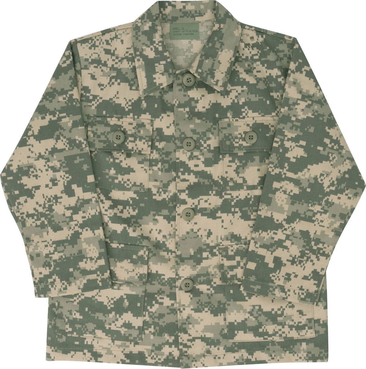 Kids Camo Bdu Shirt - Acu Digital / Xs