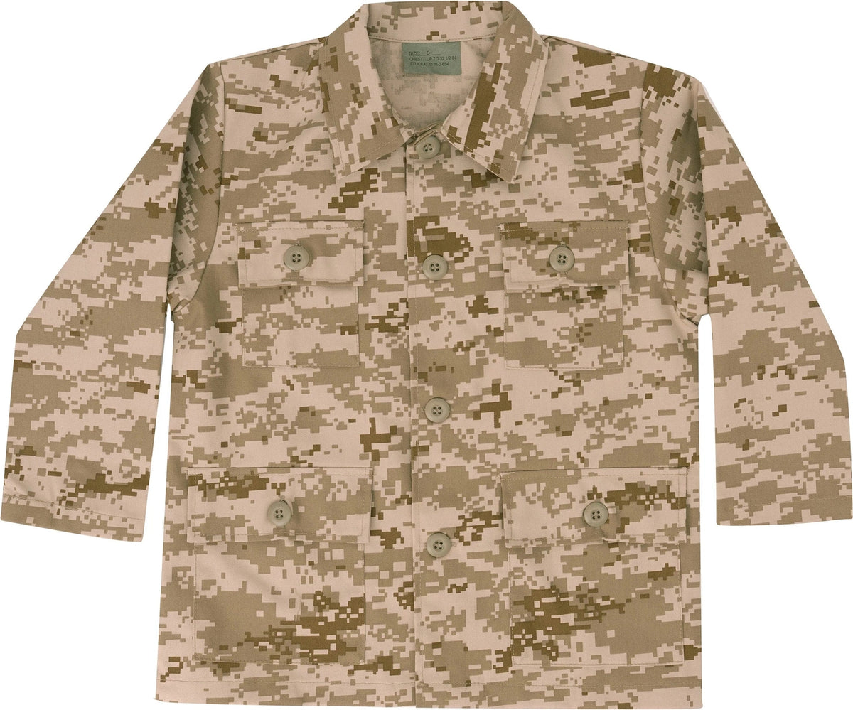 Kids Camo Bdu Shirt - Desert Digital / Xs