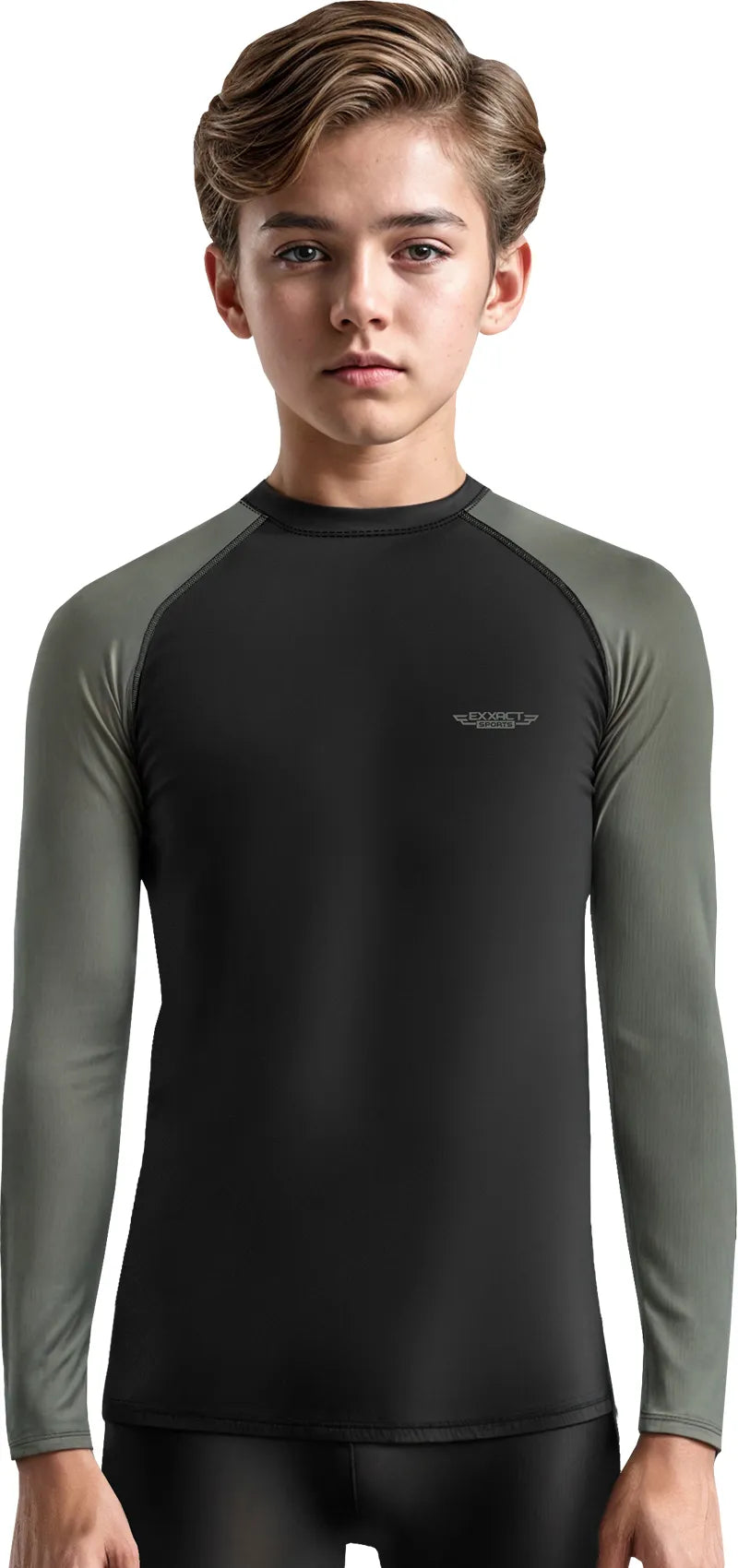 Kids Gray Bjj Rash Guard Long Sleeve