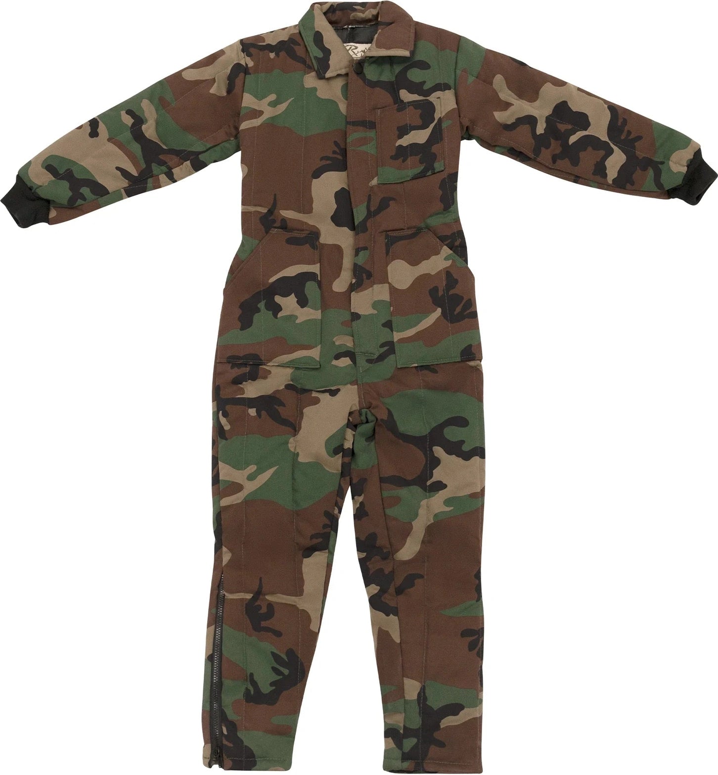 Kids Insulated Coveralls - Woodland Camo / Xs