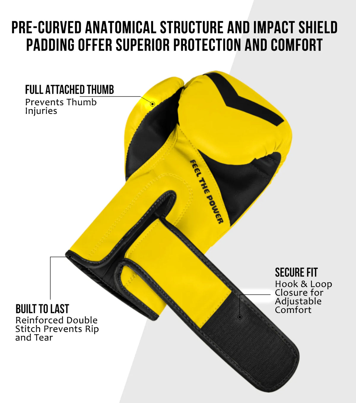 Kids Knockout Boxing Gloves with Padded Protection (gold/black)