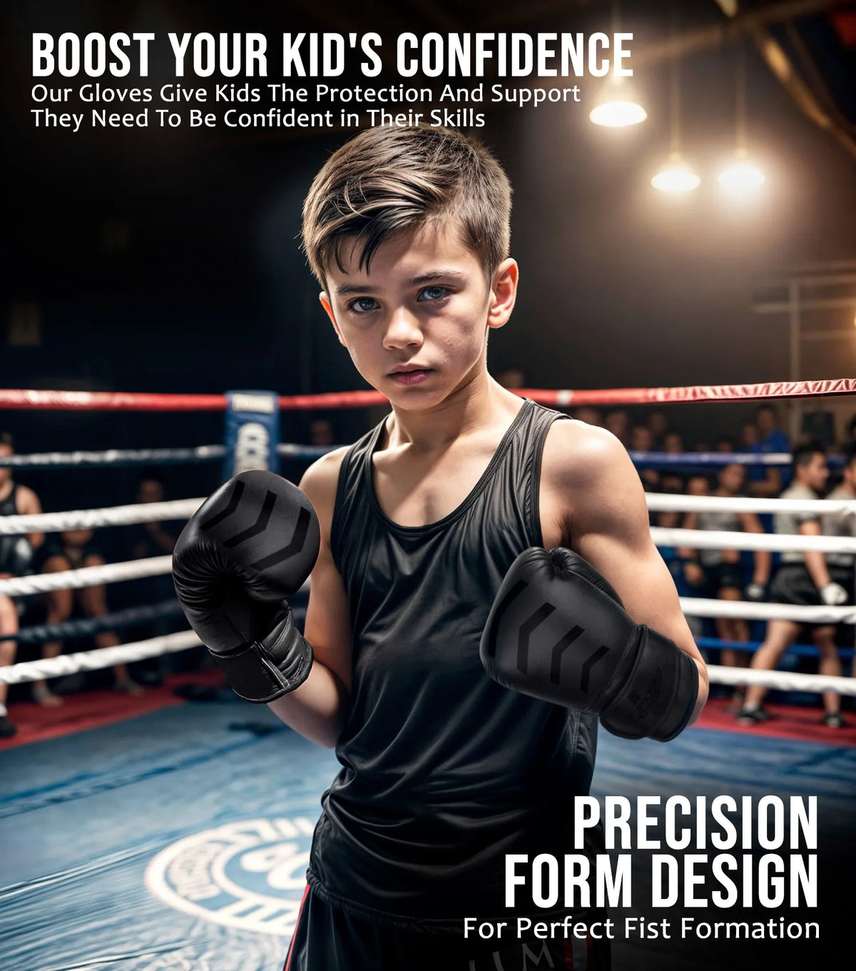 Kids Knockout Boxing Gloves with Padded Protection (purple/black)