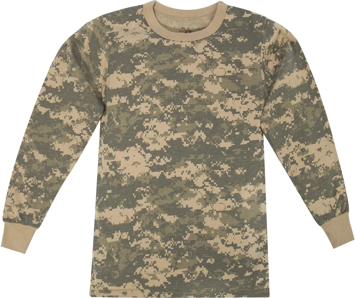 Kids Long Sleeve Camo T-shirt - Acu Digital / Xs
